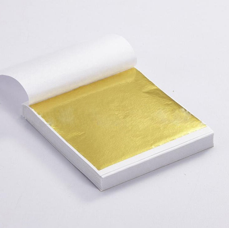 HKM-791763 Gold Foil Sheets - Metallic Coated Paper for Packaging and Decoration, 9x9 cm