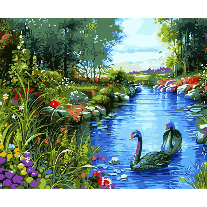 HKM-791827 Hand-Painted DIY Landscape Painting Set with Environmentally Friendly Acrylic Pigment