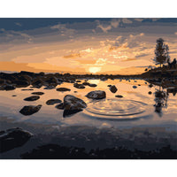 HKM-791827 Hand-Painted DIY Landscape Painting Set with Environmentally Friendly Acrylic Pigment