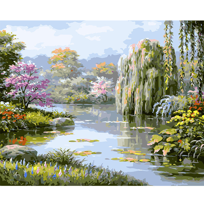 HKM-791827 Hand-Painted DIY Landscape Painting Set with Environmentally Friendly Acrylic Pigment