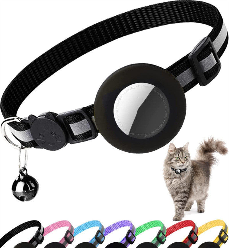 HKM-791827 Reflective Anti-Lost Pet Collar for Kittens and Puppies - Multi-Color Striped Design