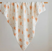 HKM-791827 Soft Combed Cotton Gauze Baby Blanket - 110 x 110 cm Towel Blanket