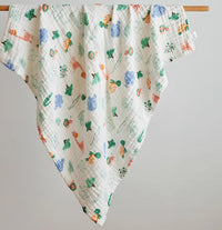 HKM-791827 Soft Combed Cotton Gauze Baby Blanket - 110 x 110 cm Towel Blanket
