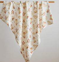 HKM-791827 Soft Combed Cotton Gauze Baby Blanket - 110 x 110 cm Towel Blanket