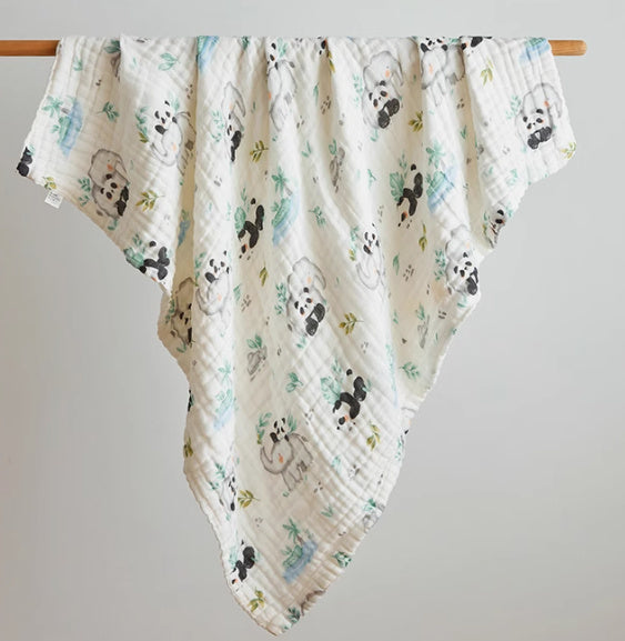 HKM-791827 Soft Combed Cotton Gauze Baby Blanket - 110 x 110 cm Towel Blanket