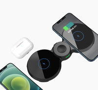 HKM-792019 Wireless Charger for Apple Devices - Magnetic, Type-C Interface, Compatible with Apple Watch and iPhone Models, 1500mA Output
