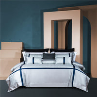 HKM-792147 Jacquard Cotton Four-Piece Bedding Set with Floral Design in Standard and Plus Sizes