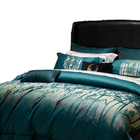 HKM-792147 Jacquard Cotton Four-Piece Bedding Set with Floral Design in Standard and Plus Sizes