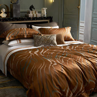 HKM-792147 Jacquard Cotton Four-Piece Bedding Set with Floral Design in Standard and Plus Sizes