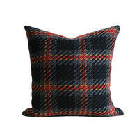 HKM-792275 Plaid Wool Pillow Cover – Elegant Cushion in Black, Red, Blue, 30x50cm & 45x45cm Sizes