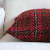 HKM-792275 Plaid Wool Pillow Cover – Elegant Cushion in Black, Red, Blue, 30x50cm & 45x45cm Sizes