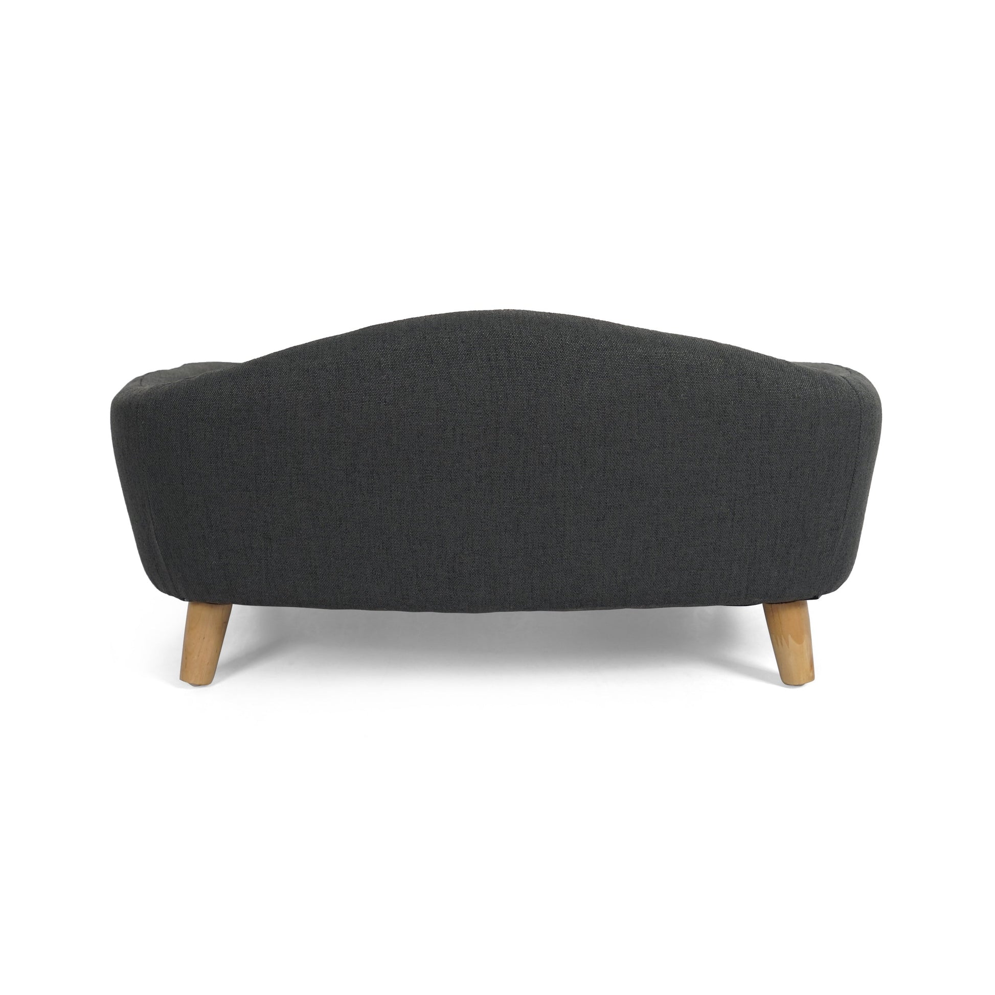 HKM-792339 Cozy Dark Gray Dog Bed with Birched Legs and Luxurious Tufted Cushions