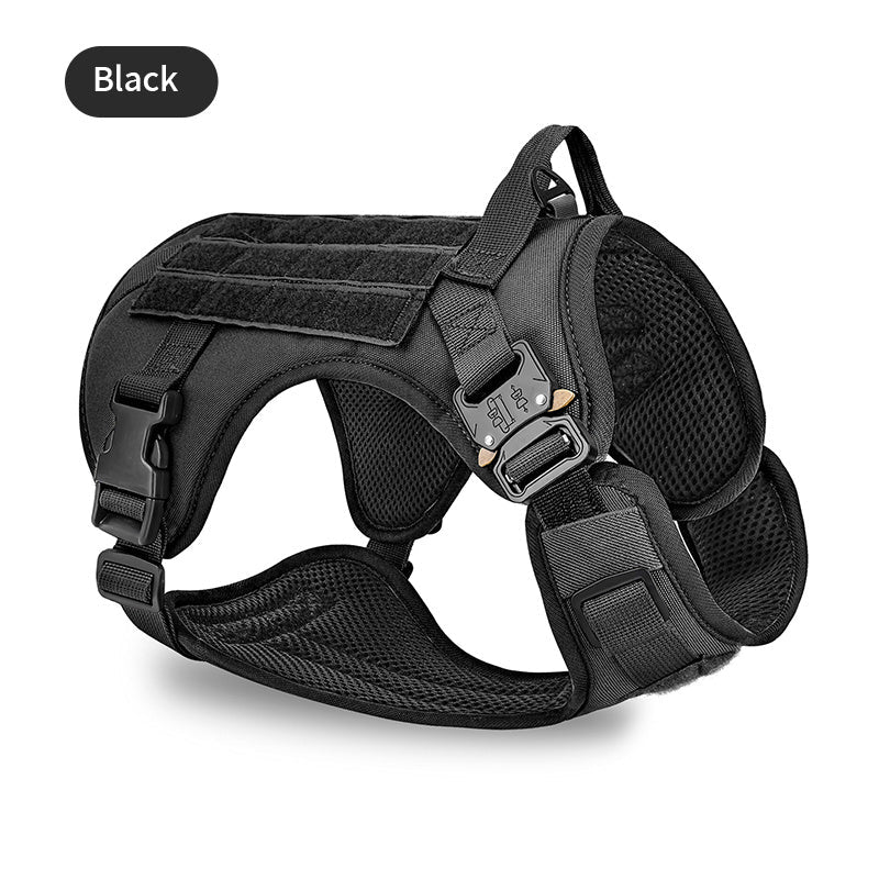 HKM-792339 Tactical Camouflage Dog Harness for Large Breeds - Adjustable Service & Training Vest