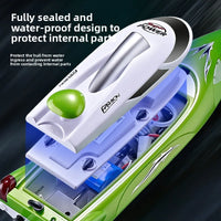 HKM-792403 High-Speed Remote-Controlled Speedboat with LED Lights and Capsizing Recovery Feature