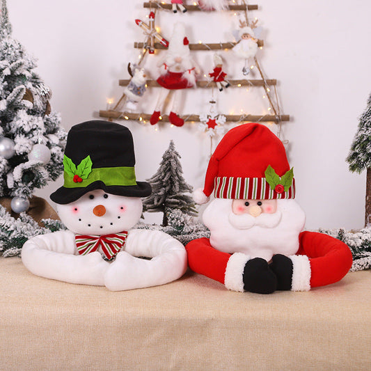 HKM-792595 Santa Claus Snowman Tree Top Ornament for Christmas Decor