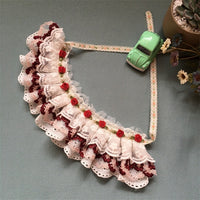 HKM-792659 Cotton Lace Adjustable Pet Bib Scarf with Bow, Multiple Colors Available