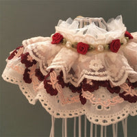 HKM-792659 Cotton Lace Adjustable Pet Bib Scarf with Bow, Multiple Colors Available