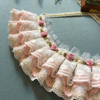 HKM-792659 Cotton Lace Adjustable Pet Bib Scarf with Bow, Multiple Colors Available