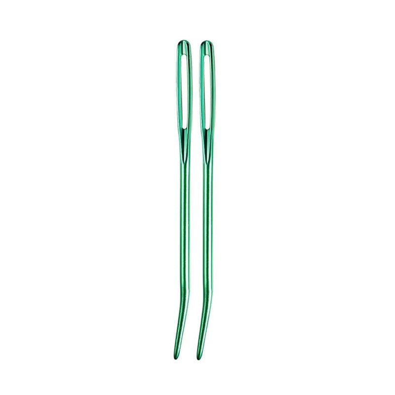 HKM-792659 Knitting Needles Set - Multi-Color 70mm Big Eye Elbow Metal Yarn Needles for Hand Knitting