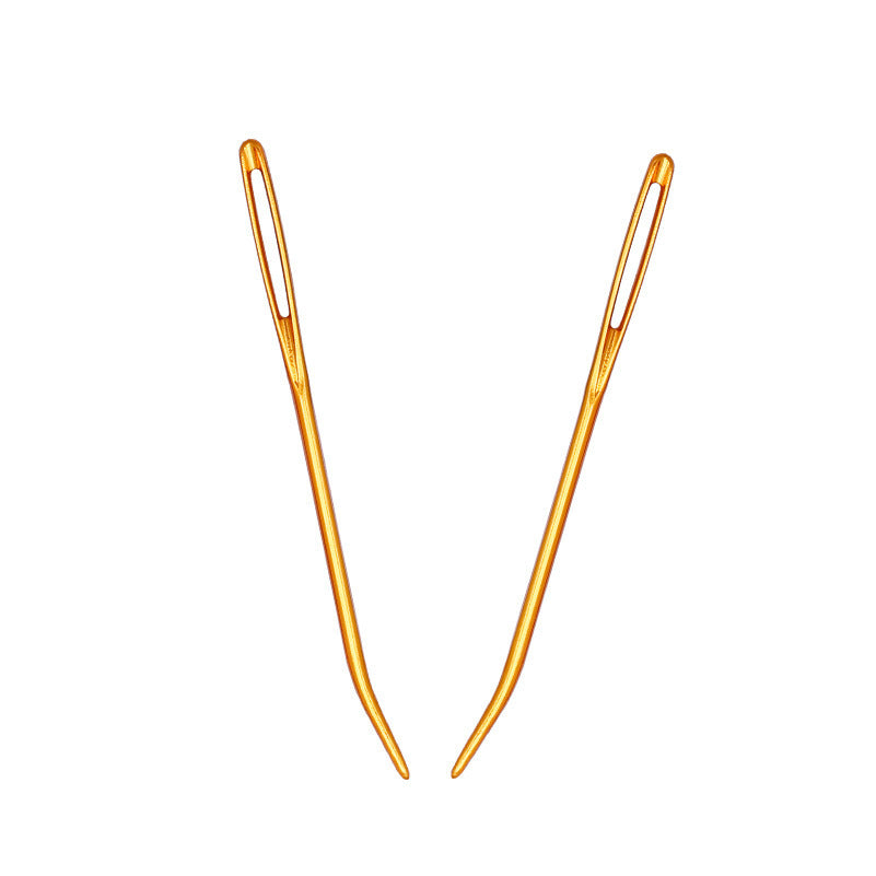 HKM-792659 Knitting Needles Set - Multi-Color 70mm Big Eye Elbow Metal Yarn Needles for Hand Knitting