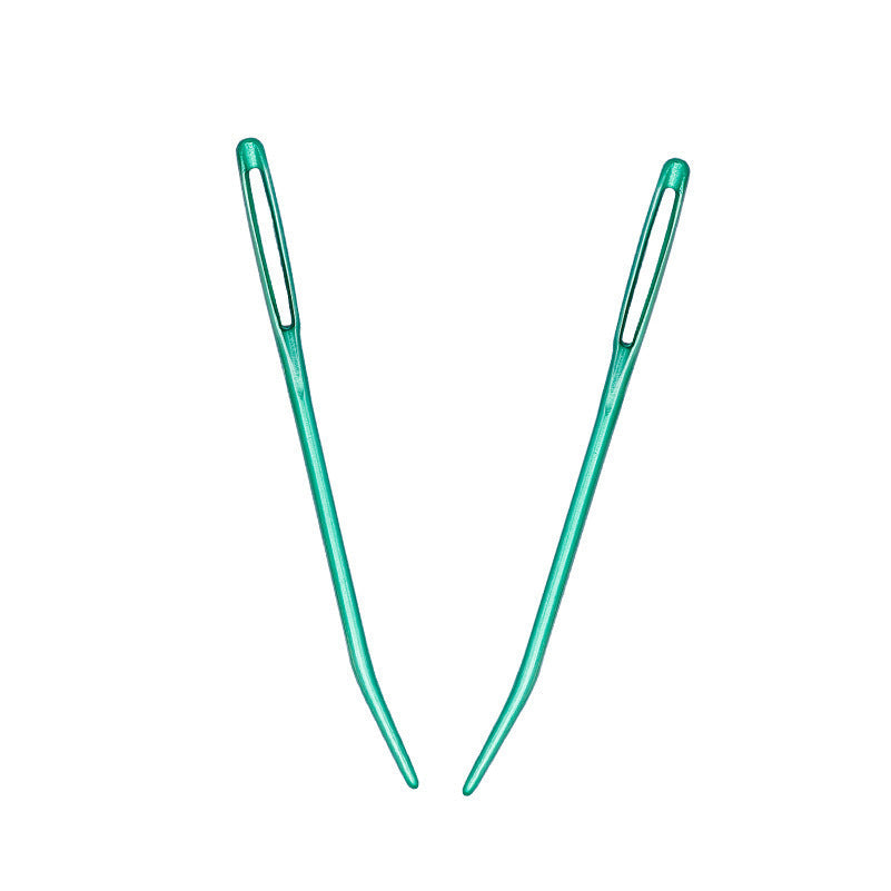 HKM-792659 Knitting Needles Set - Multi-Color 70mm Big Eye Elbow Metal Yarn Needles for Hand Knitting