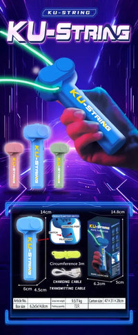 HKM-792787 Glow in the Dark String Rope Launcher Stress Relief Toy for Kids and Teens