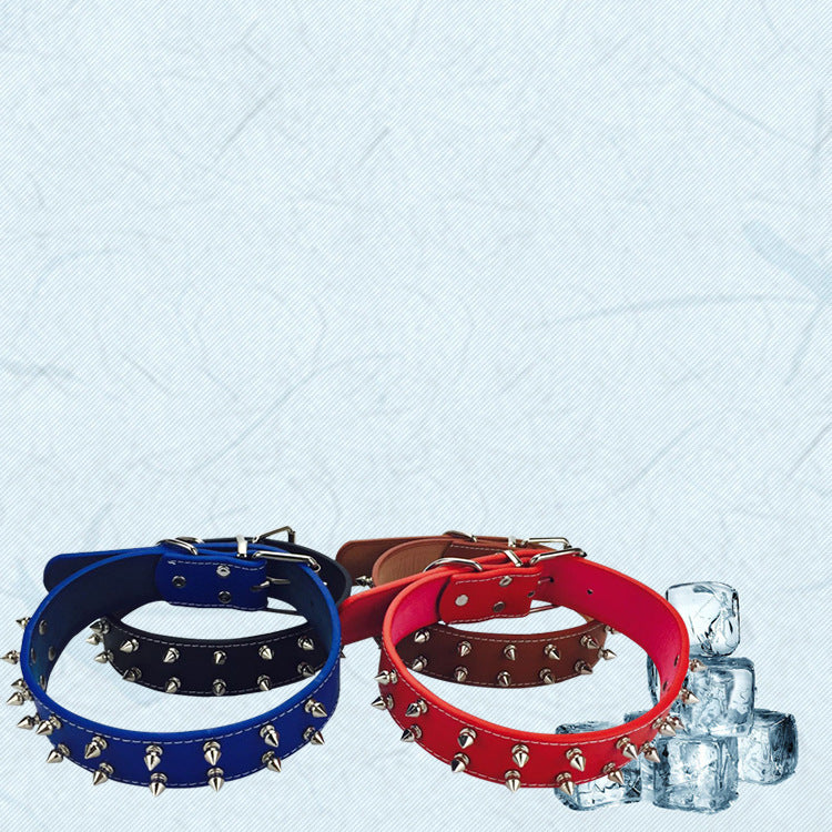 HKM-792851 Stylish Solid Color Rivet Dog Collar for Neck Sizes 43-54cm