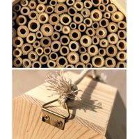 HKM-792915 Wooden Bee Breeding Box for Insects with Bamboo Tubes and Natural Habitat Features