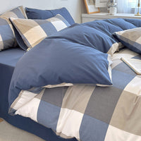 HKM-792979 Pure Cotton Four-Piece Geometric Quilt Cover Set for Beds 1.5m, 1.8m, and 2.0m