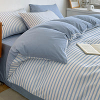 HKM-792979 Pure Cotton Four-Piece Geometric Quilt Cover Set for Beds 1.5m, 1.8m, and 2.0m