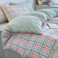 HKM-792979 Pure Cotton Four-Piece Geometric Quilt Cover Set for Beds 1.5m, 1.8m, and 2.0m