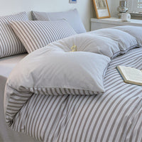 HKM-792979 Pure Cotton Four-Piece Geometric Quilt Cover Set for Beds 1.5m, 1.8m, and 2.0m