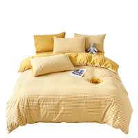 HKM-792979 Pure Cotton Four-Piece Geometric Quilt Cover Set for Beds 1.5m, 1.8m, and 2.0m