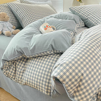 HKM-792979 Pure Cotton Four-Piece Geometric Quilt Cover Set for Beds 1.5m, 1.8m, and 2.0m