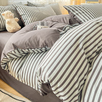 HKM-792979 Pure Cotton Four-Piece Geometric Quilt Cover Set for Beds 1.5m, 1.8m, and 2.0m