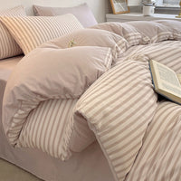 HKM-792979 Pure Cotton Four-Piece Geometric Quilt Cover Set for Beds 1.5m, 1.8m, and 2.0m
