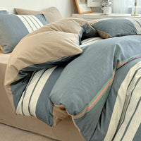 HKM-792979 Pure Cotton Four-Piece Geometric Quilt Cover Set for Beds 1.5m, 1.8m, and 2.0m
