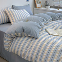 HKM-792979 Pure Cotton Four-Piece Geometric Quilt Cover Set for Beds 1.5m, 1.8m, and 2.0m