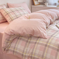 HKM-792979 Pure Cotton Four-Piece Geometric Quilt Cover Set for Beds 1.5m, 1.8m, and 2.0m
