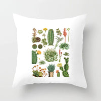 HKM-793363 Soft Cactus Print Linen Cushion Cover 45cm x 45cm for Home Decor and Sofa Use