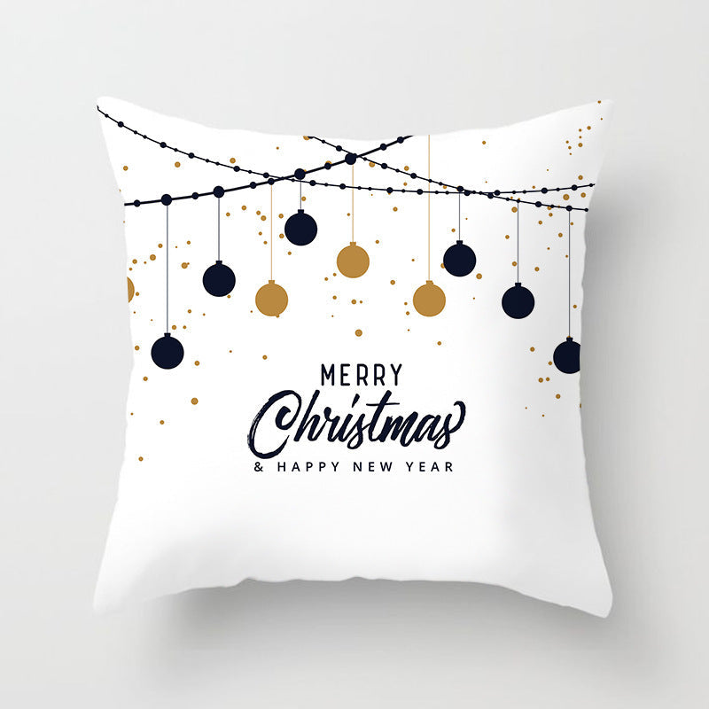 HKM-793427 Christmas Word Design Pillow Cover - Modern 45x45cm Cushion in Various Colors