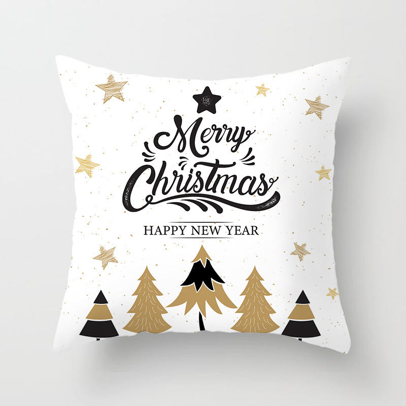 HKM-793427 Christmas Word Design Pillow Cover - Modern 45x45cm Cushion in Various Colors