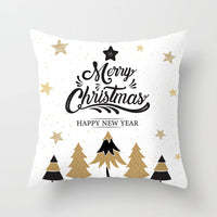 HKM-793427 Christmas Word Design Pillow Cover - Modern 45x45cm Cushion in Various Colors