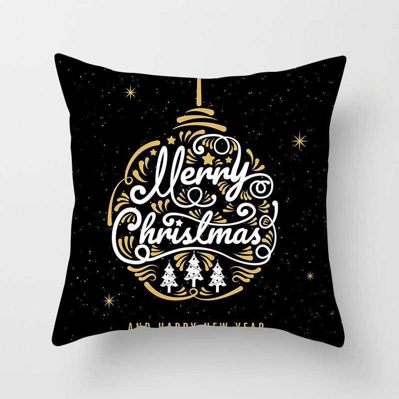 HKM-793427 Christmas Word Design Pillow Cover - Modern 45x45cm Cushion in Various Colors