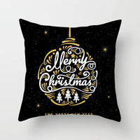 HKM-793427 Christmas Word Design Pillow Cover - Modern 45x45cm Cushion in Various Colors