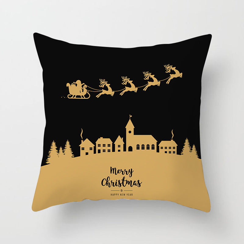 HKM-793427 Christmas Word Design Pillow Cover - Modern 45x45cm Cushion in Various Colors