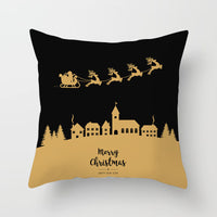 HKM-793427 Christmas Word Design Pillow Cover - Modern 45x45cm Cushion in Various Colors