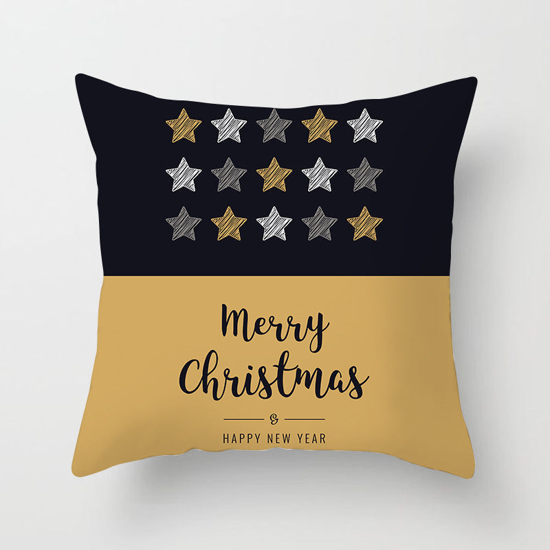 HKM-793427 Christmas Word Design Pillow Cover - Modern 45x45cm Cushion in Various Colors