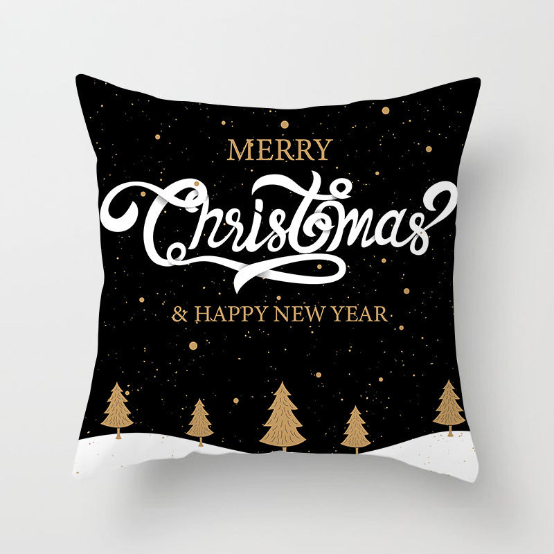 HKM-793427 Christmas Word Design Pillow Cover - Modern 45x45cm Cushion in Various Colors