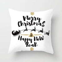 HKM-793427 Christmas Word Design Pillow Cover - Modern 45x45cm Cushion in Various Colors